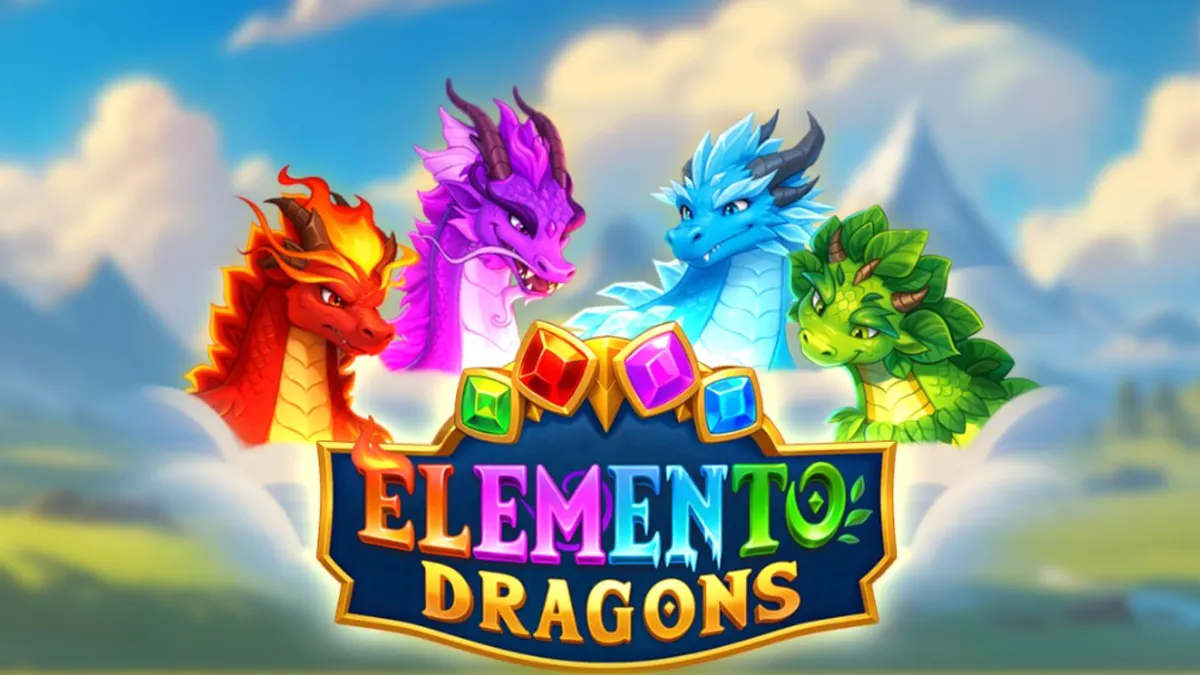 Elemento Dragons slot game interface featuring elemental dragon themes